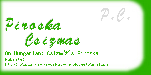 piroska csizmas business card